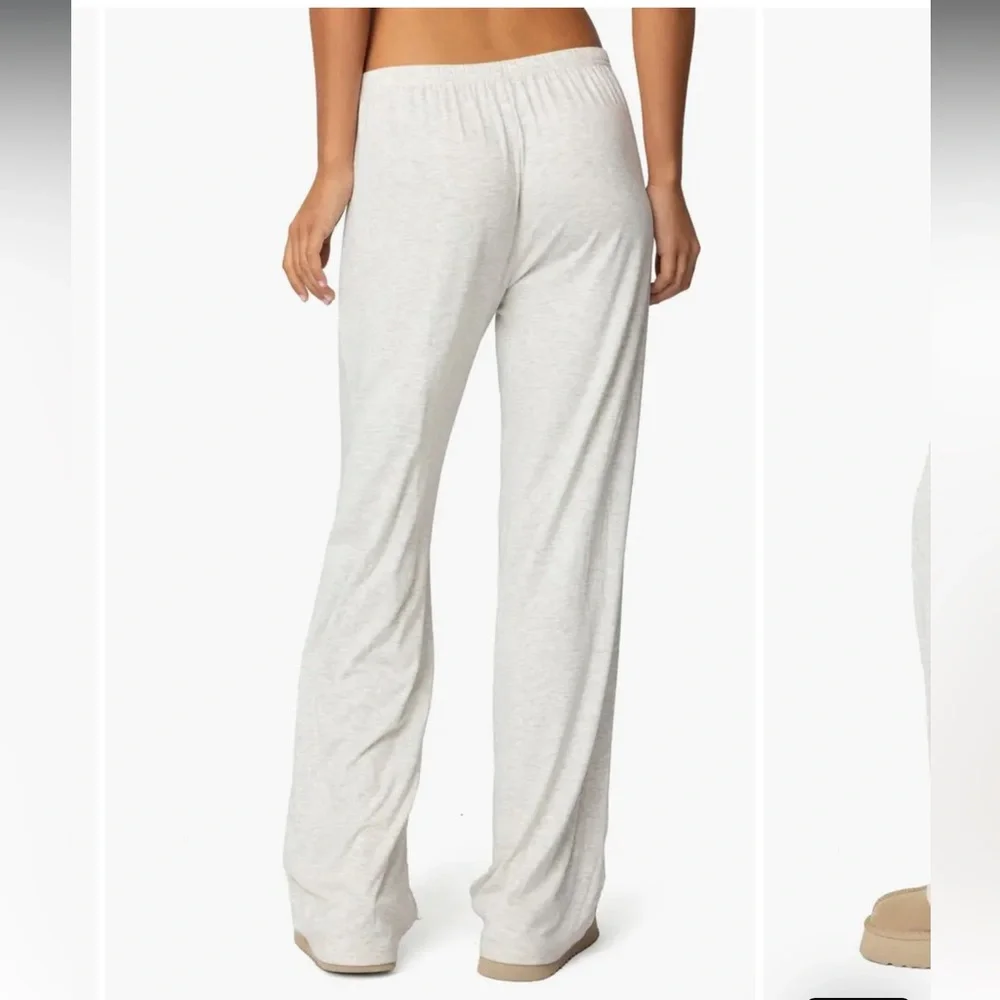 Edikted Light Heather Gray Wide Leg Pajama Pants - Picture 5 of 7